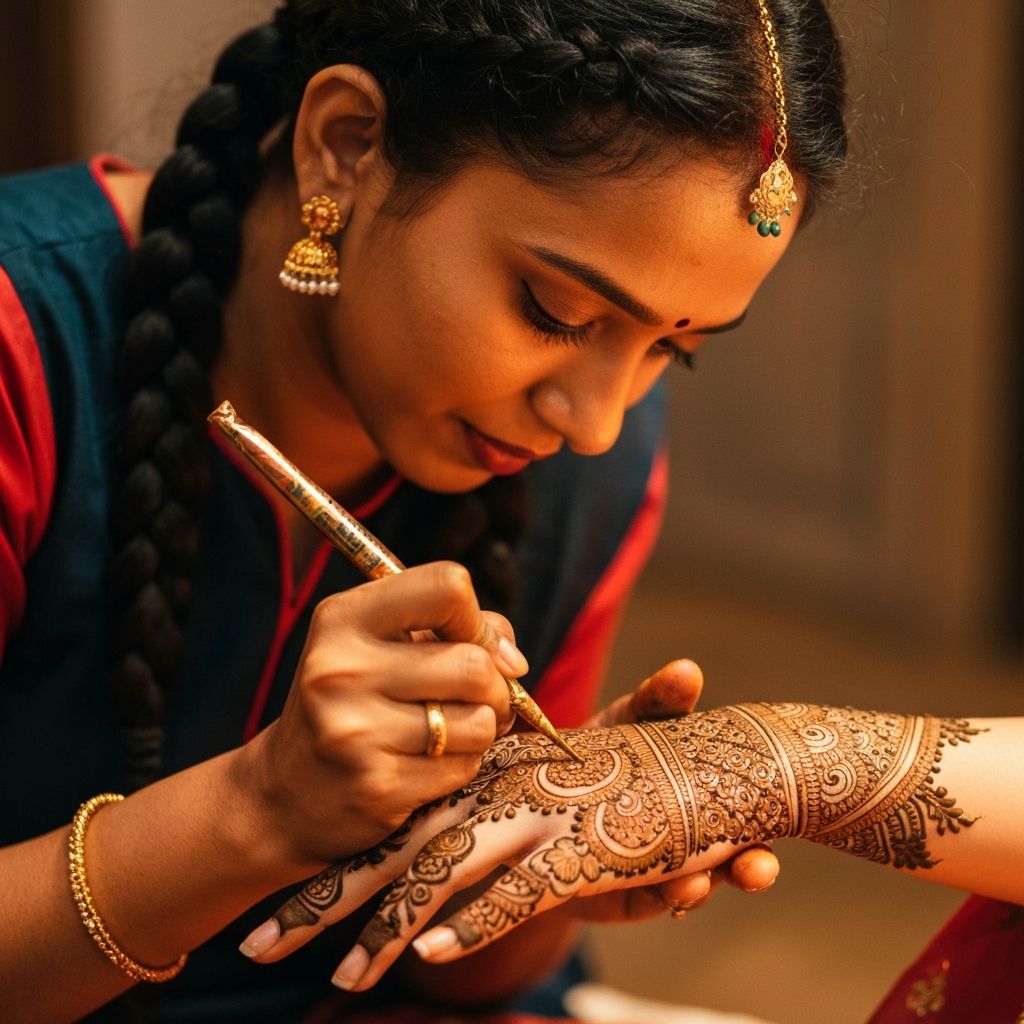 Deepak Mehandi Arts artist at work